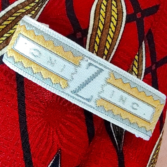 RETRO RED and BLACK SILK TIE by Z INC. - Picture 4 of 7